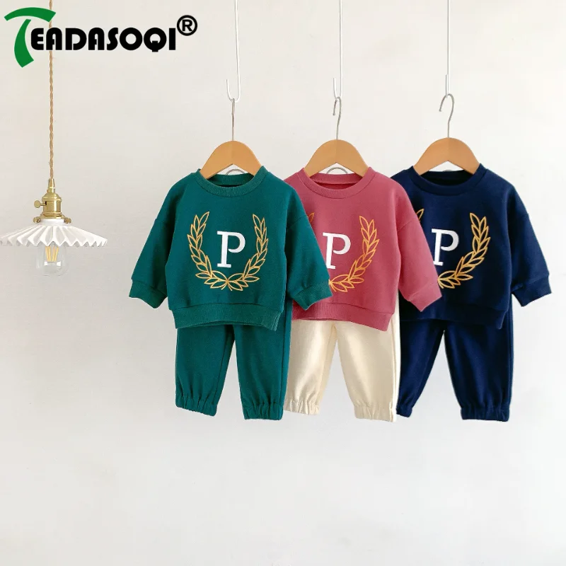 

Spring Autumn Clothing Set 2Pcs Infant Kids Boys Girls Full Sleeve Print Letter Topsweatshirt + Harem Pants Toddler Baby 0-3Y