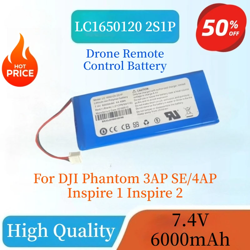 

Brand New LC1650120 2S1P 7.4V 6000mAh Drone Remote Control Battery For DJI Phantom 3AP SE/4AP Inspire 1 Inspire 2