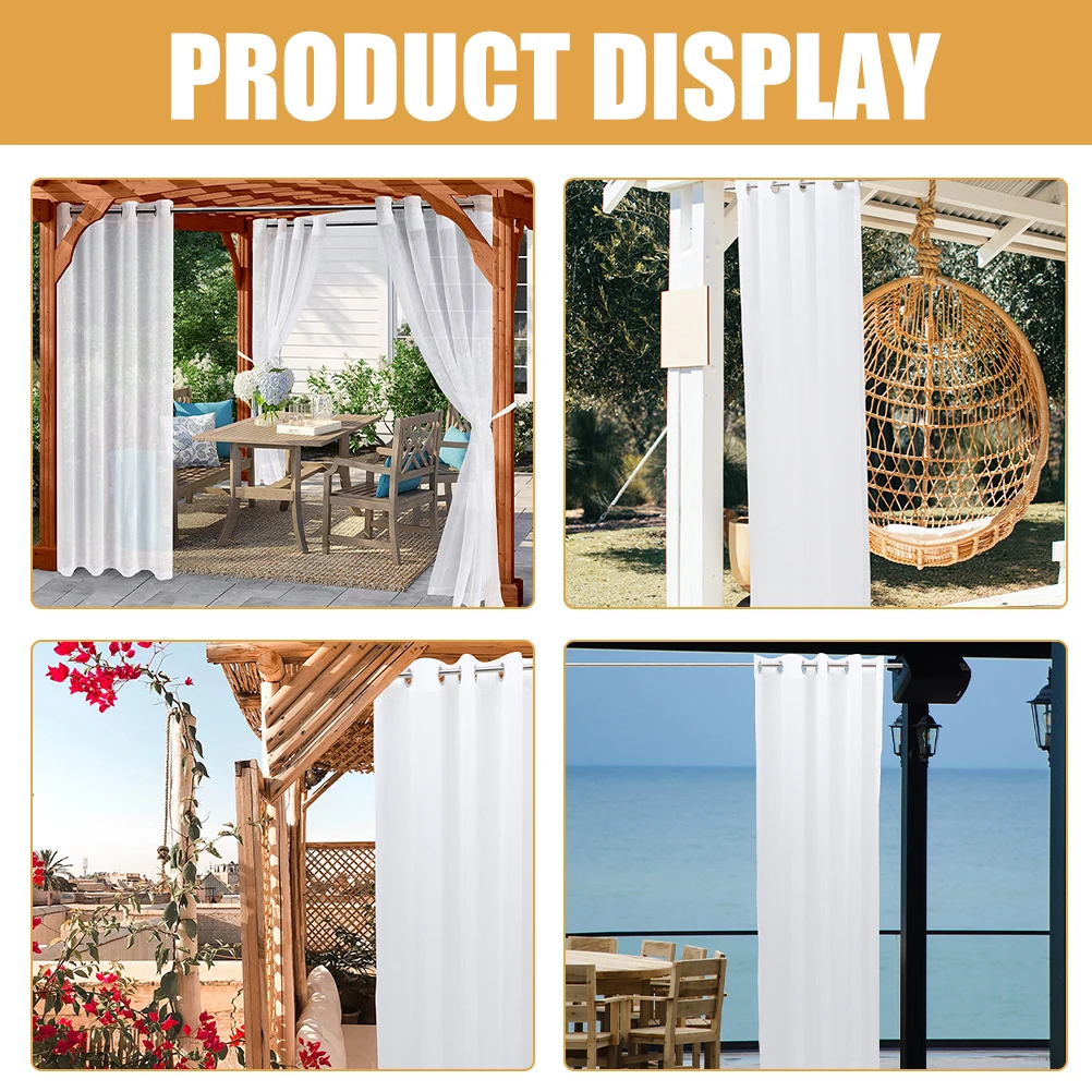 

2pcs Waterproof Curtains For Outdoor Garden Gazebo Patio Privacy Lightproof Polyester Panels Weatherproof Curtains For Living
