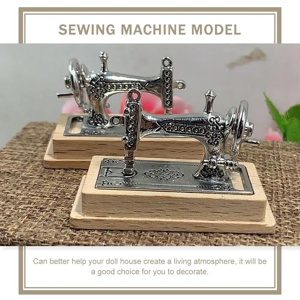 Mini Sewing Machine Upgrade Decorative House Decoration DIY Accessory Ornament Miniatures