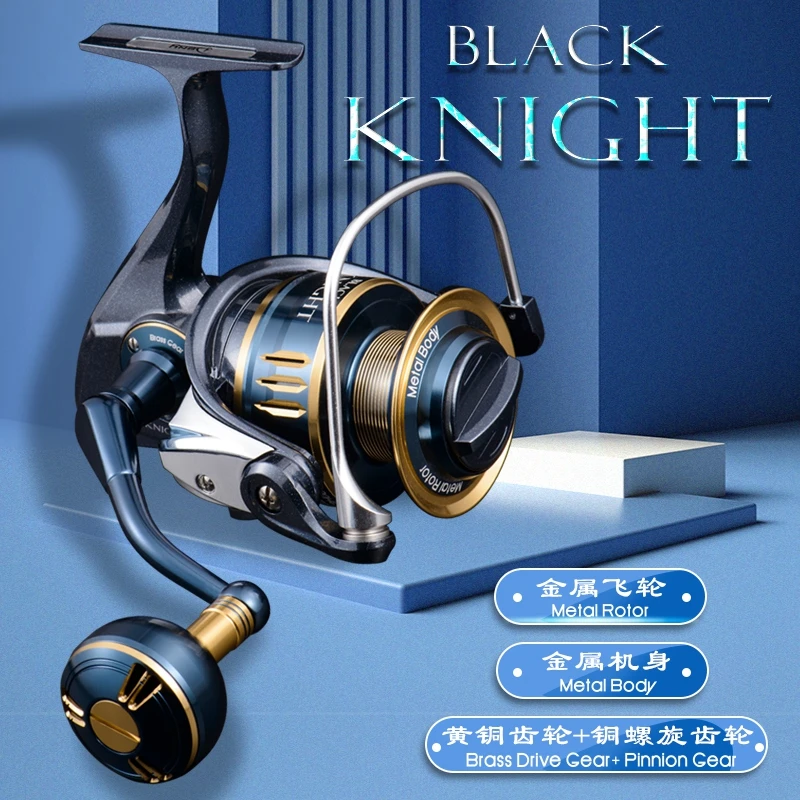 black knight fishing reel Full Metal Spinning Jigging Reel Black Knight 3000HG-10000HG 11+1BB 25KGS  Drag Power Saltwater Fishing Reel Ocean Jig Reel