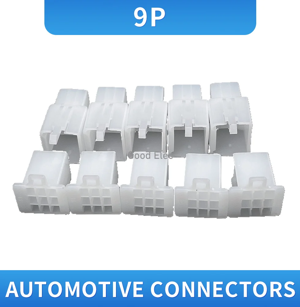 10set/lot 2.8mm 9 pin Automotive 2.8 Electrical wire Connector Male Female cable terminal plug Kits Motorcycle ebike car White