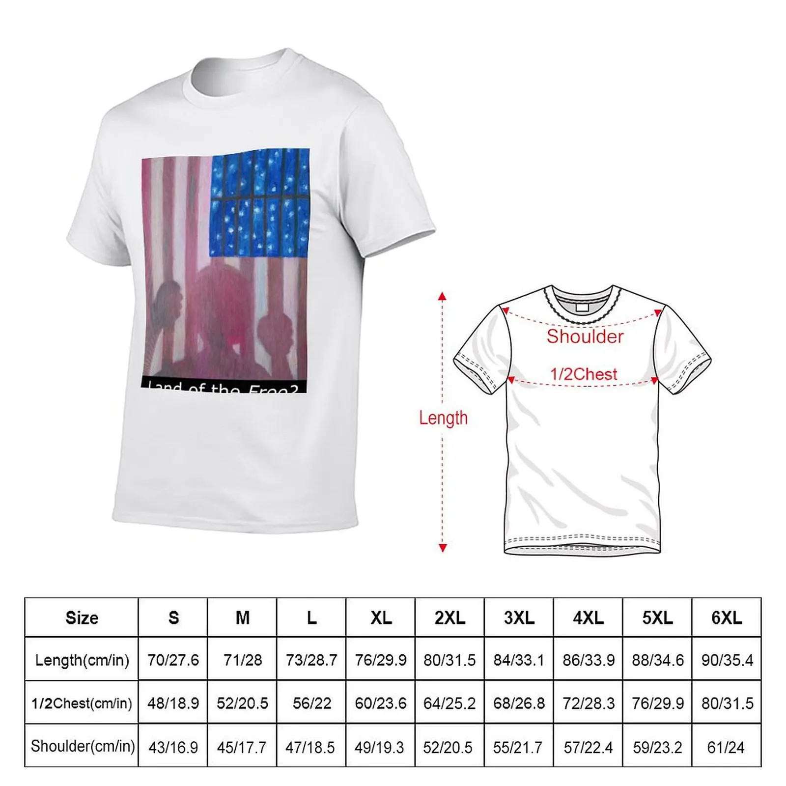 American Flag as a Prison Cell depicting Mass Incarceration T-Shirt Stylish Print Short Sleeve Tee
