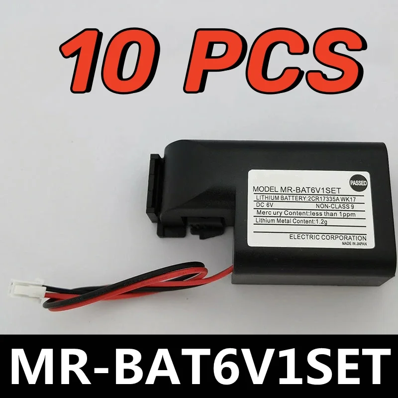 10PACK Original NEW MR-BAT6V1SET For Servo MR-J4 6V PLC Lithium Battery With Connectors