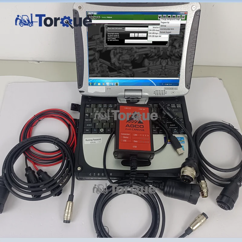 Heavy Duty Agricultural Truck for AGCO CANUSB EDT 4x4 canbus Interface Electronic Diagnostic Tool+CF19 Laptop