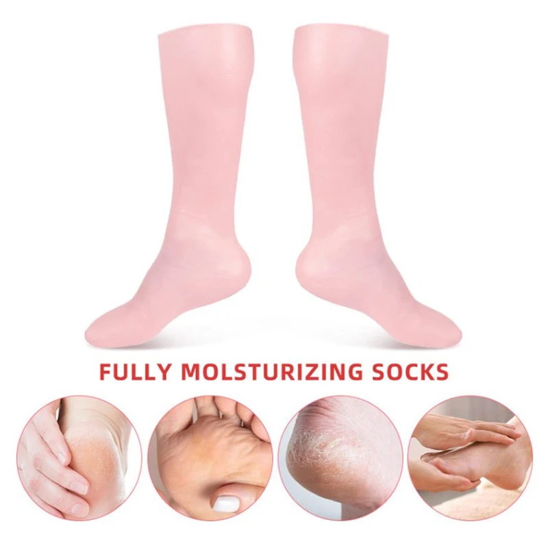 1 Pair Feet Care Socks Moisturizing Silicone Gel Socks Foot Skin Care Protectors Anti Cracking Spa Home Use