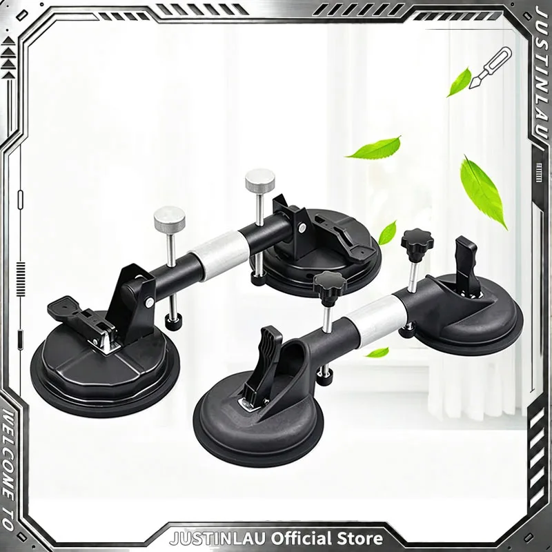 JUSTINLAU Glass Stone Slab Corner Suction Cup Leveler, Adjustable Right Angle Joint Seam Setter for Inner Outer Corner Splicing