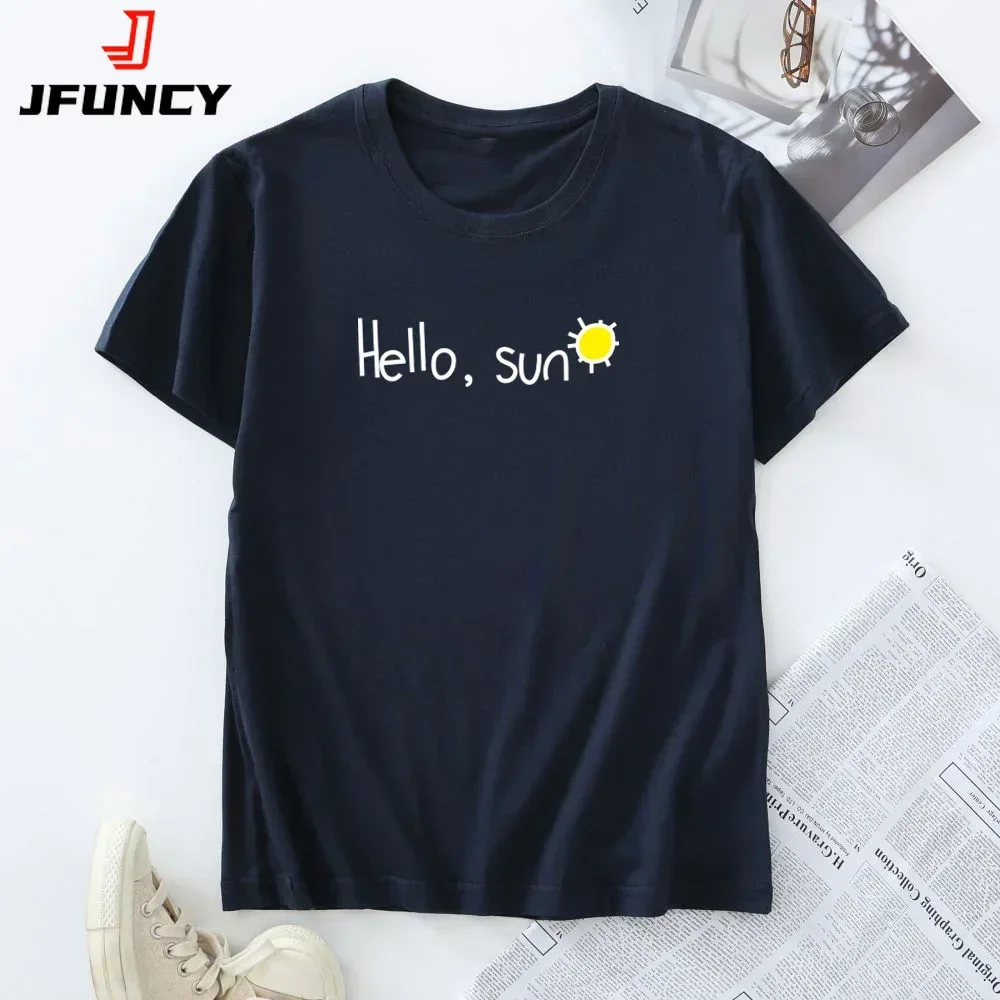 100% Cotton T-shirt Plus Size Women Tops Summer Short Sleeve Tees Woman Clothing Women's Tshirt New Graphic T Shirts