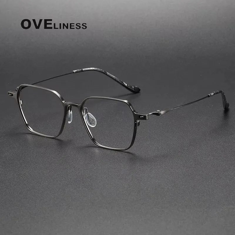 

Pure Titanium Glasses Frame Men High Quality Ultralight Eyeglasses Frames Brand Design Square Eyewear Japanese spectacles