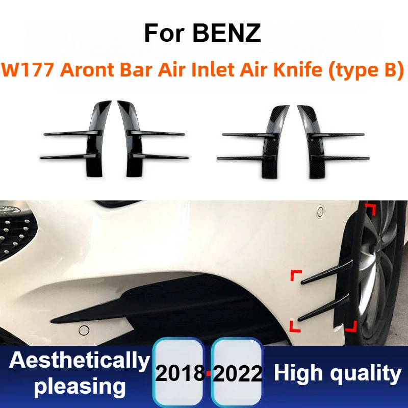 

For Mercedes-Benz A-Class W177 A180 A200 A220 2018-2022 AMG Front Air Intake Canard Splitter Modification Tuning Accessories