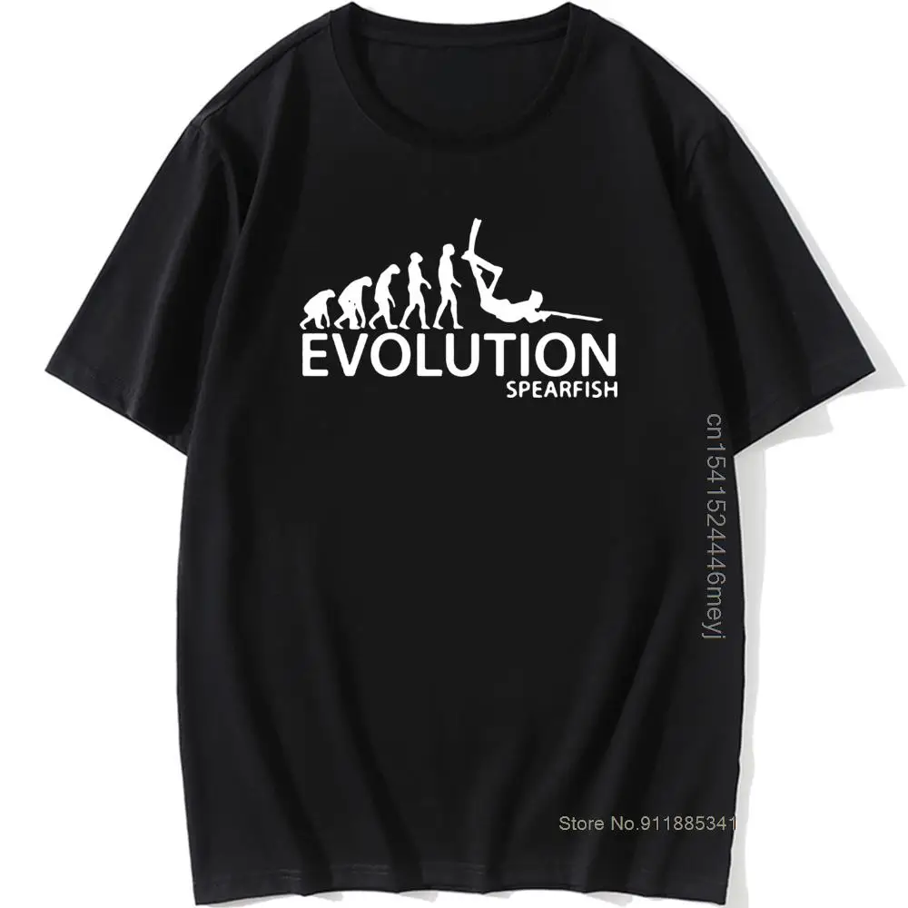 Evolution of Scuba Diving Spearfishing Black T Shirt Dive Instructor Tshirt Print Awesome Tops Tees Men Tops Tees Vintaged