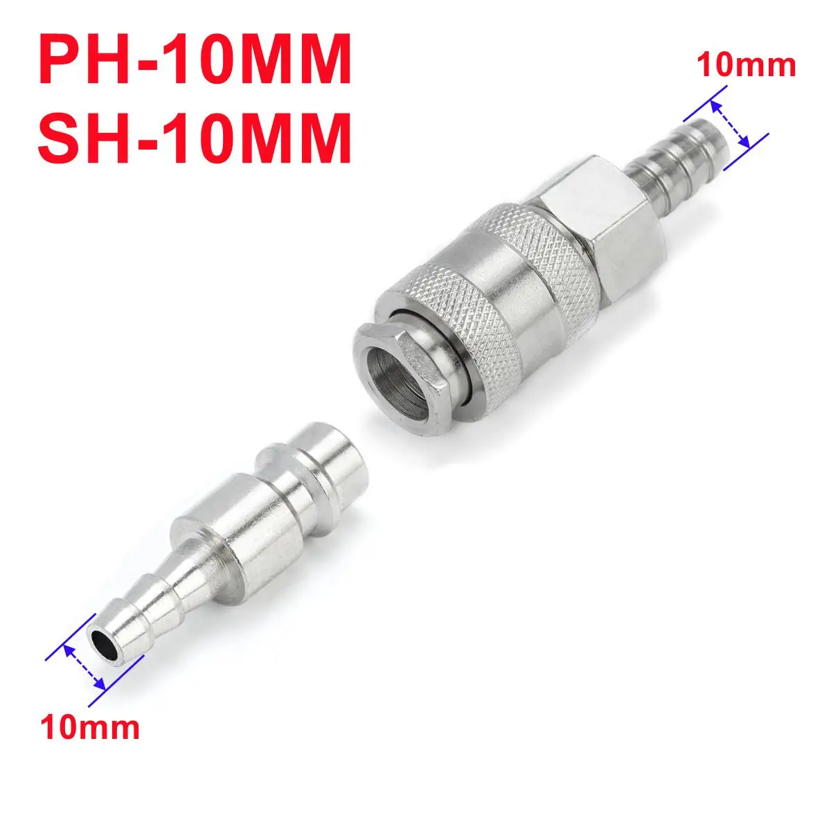 1Set Europese EU Type Pneumatische Fitting Connector Snelkoppeling Voor Luchtcompressor Slang Barb Nozzle SH PH 6MM 8MM 10MM