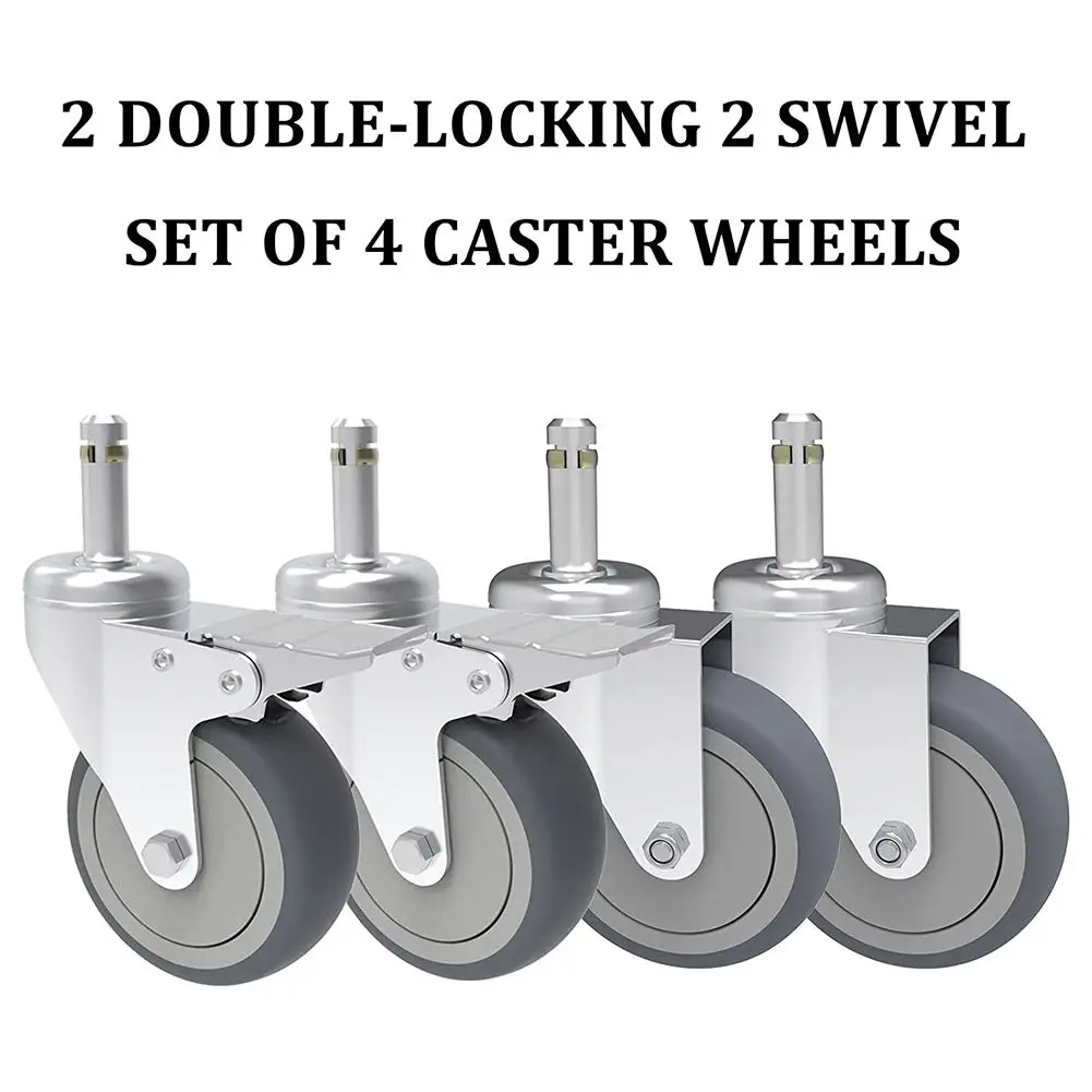 

Rubber Swivel Casters 1-3/8\\\" Pole Length 3 Inch 7/16\\\" Stem Diameter Casters For Heavy Duty TPR Non-destructive