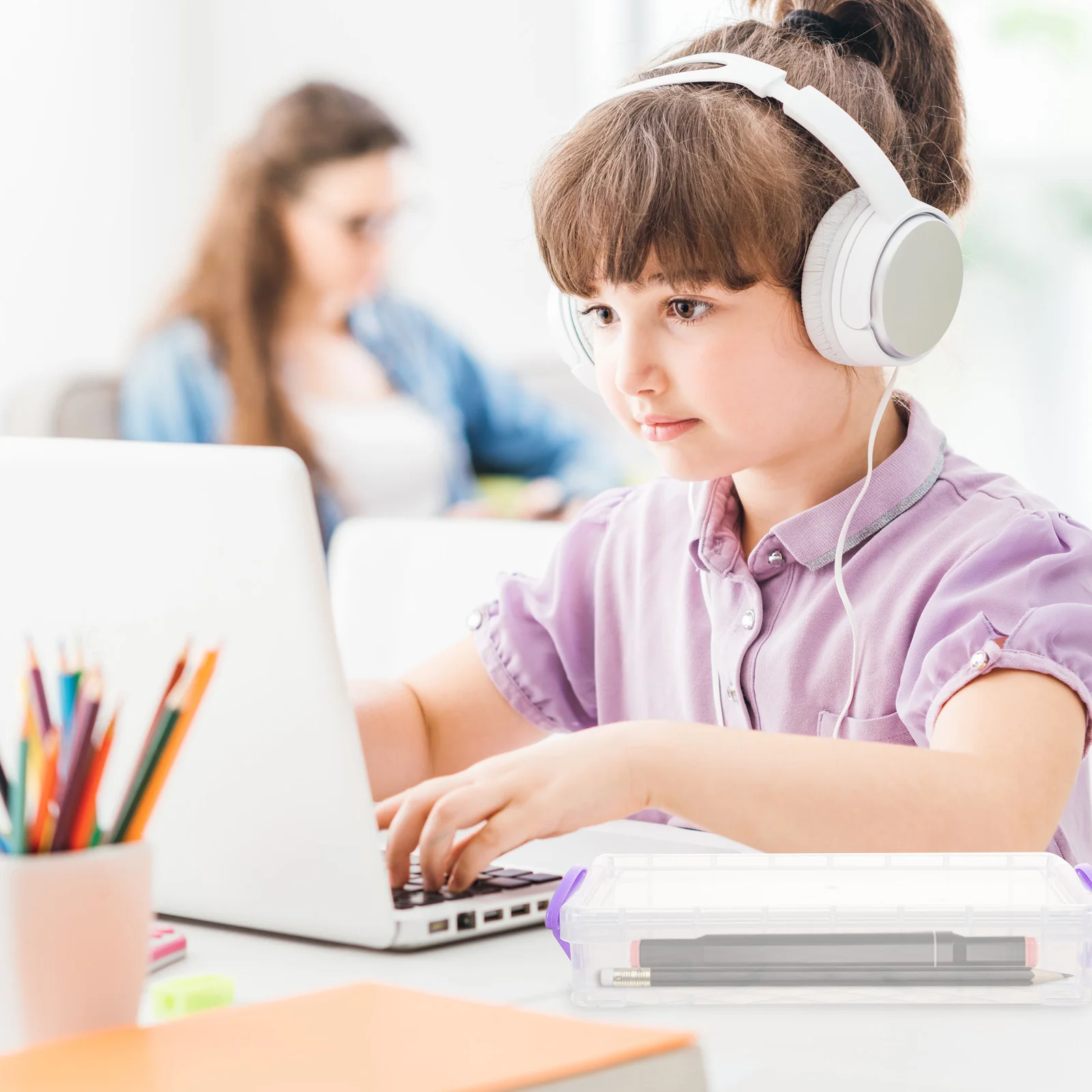 680 قطعة صندوق رصاص من البلاستيك القوي سعة كبيرة واضحة حقيبة للتخزين صندوق القلم مكتب مدرسة التموين متجمد حامل القلم الرصاص