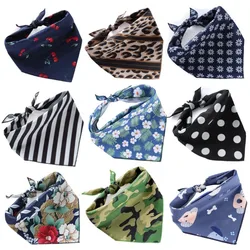 Dog Bandana Cotton Pet Dog Bibs Black White Striped Dog Triangle Towel Cute WashableChristmas Halloween Pet Dog Bandana Scarf