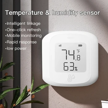 Tuya ZigBee 温度と湿度センサー LED スクリーン付き スマートホームリンケージ 温湿度 Google Home Alexa 音声コントロール