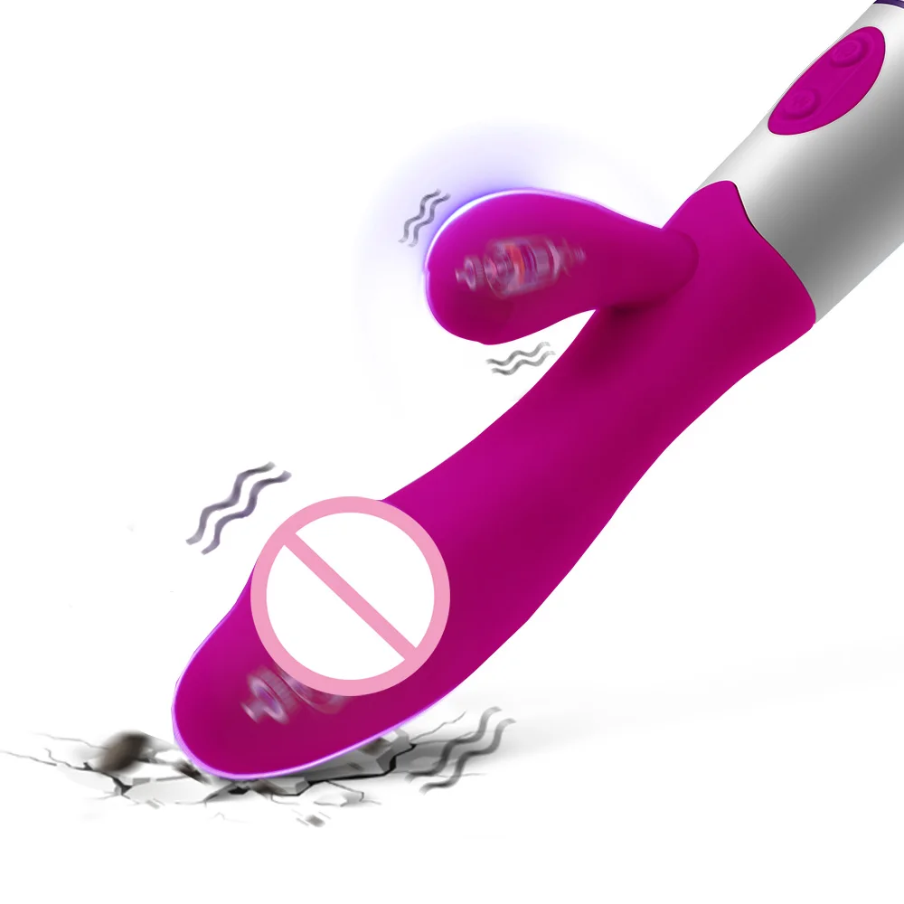 Rechargeable Dildo Rabbit Vibrator Dual Vibration G Spot Vagina Massager AV Stick Clitoris Sex Toys for Women Female Masturbator