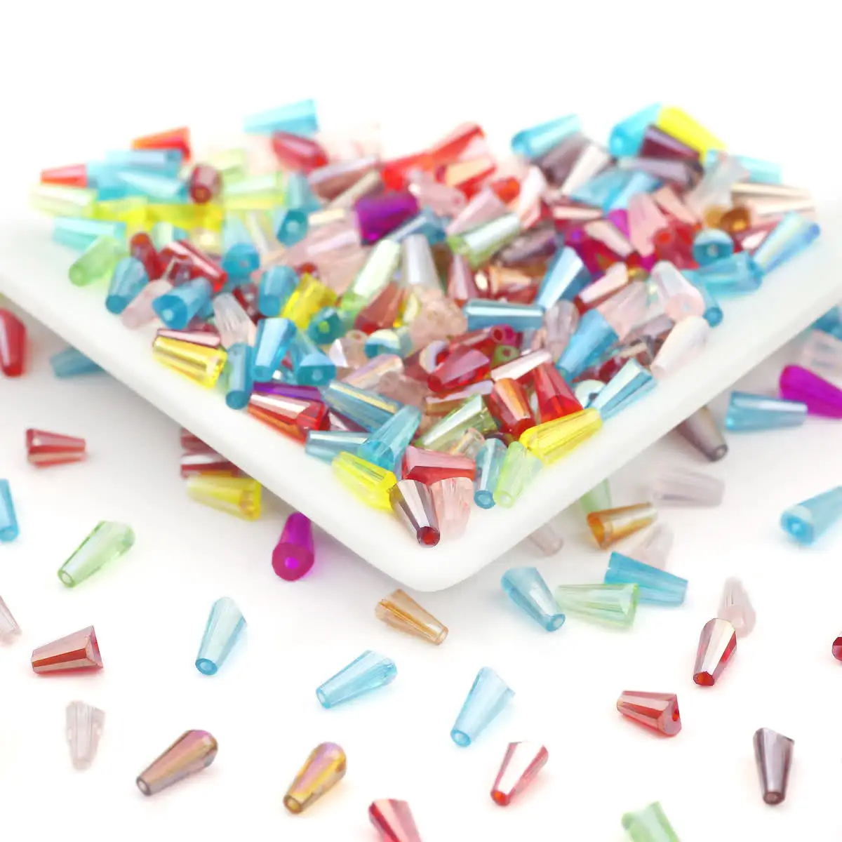 JHNBY Tower shape Upscale Austrian crystal beads conical High quality loose beads glass 3*6mm 100pcs supply bracelet Jewelry DIY