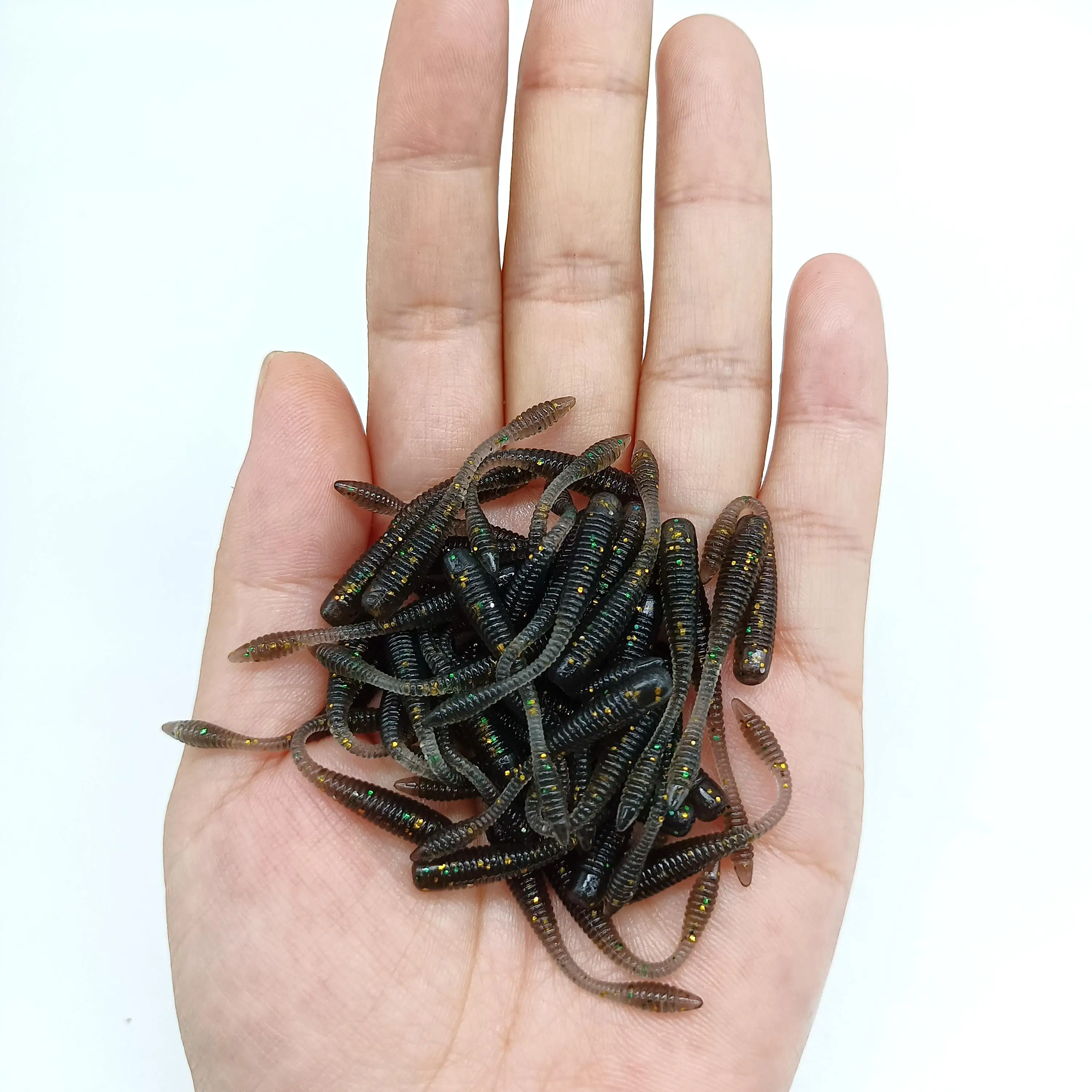 DUODUOYU 10PCS  Mini Soft Fishing Lure 0.2g/38mm Small Silicone Bait Isca Artificial  Jig Wobbler Soft Worm Carp Fishing Tackle image 5