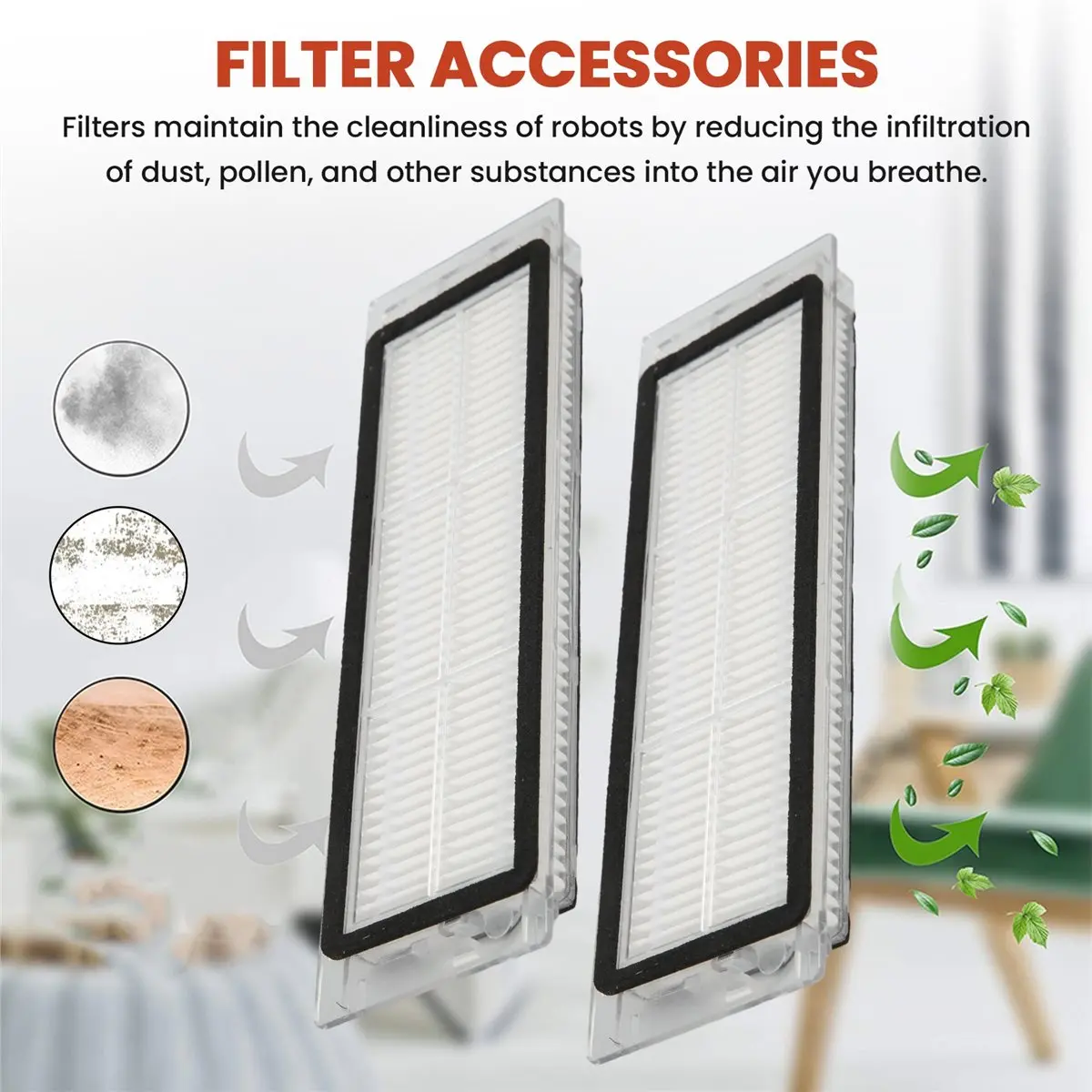 #61L For Xiaomi 1S Spare Parts Main Side Brush Hepa Filter,hepa filter,(Plastic)