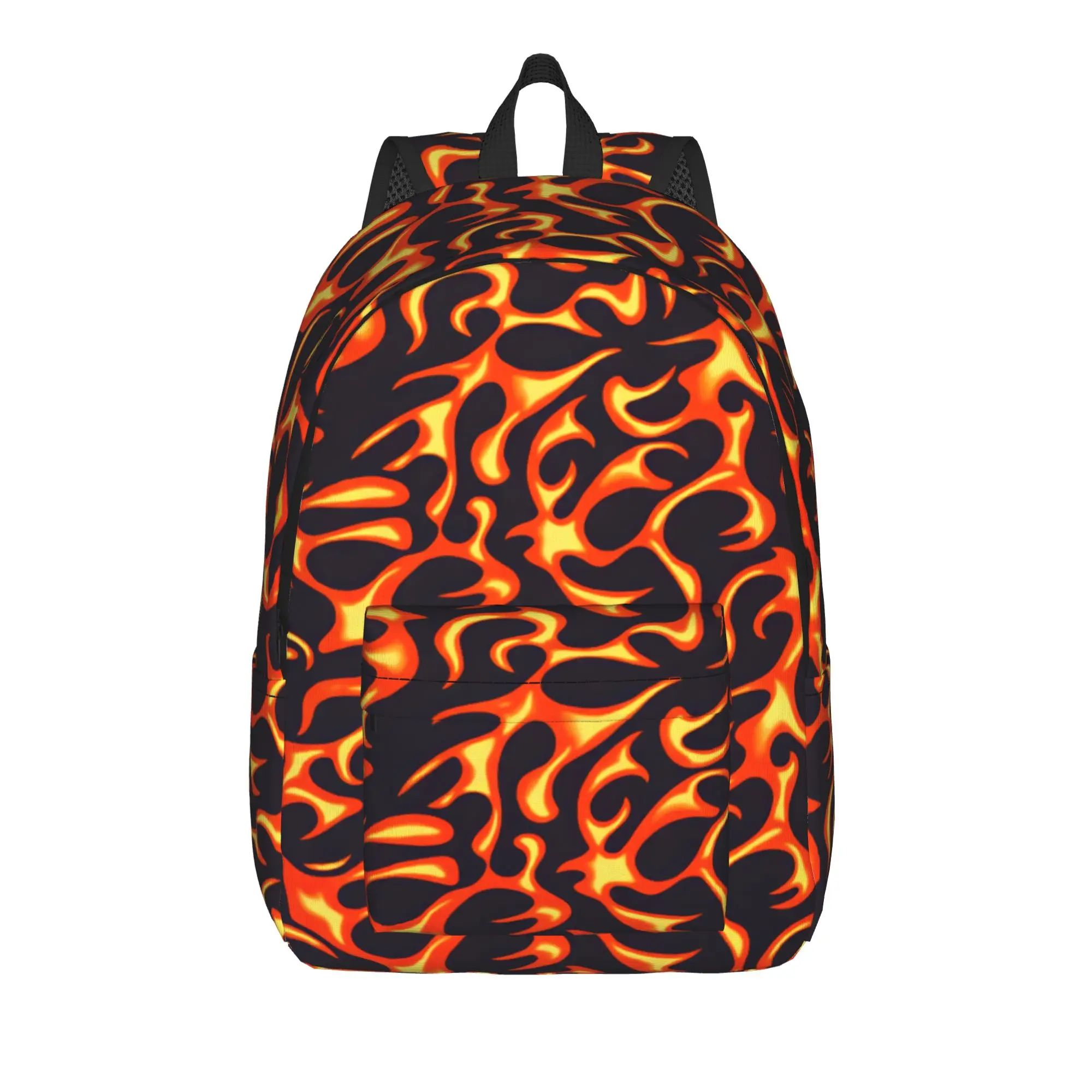 Red Flame Spandex Backpack  Camping Backpacks Boy Girl Colorful Big High School Bags Funny Rucksack