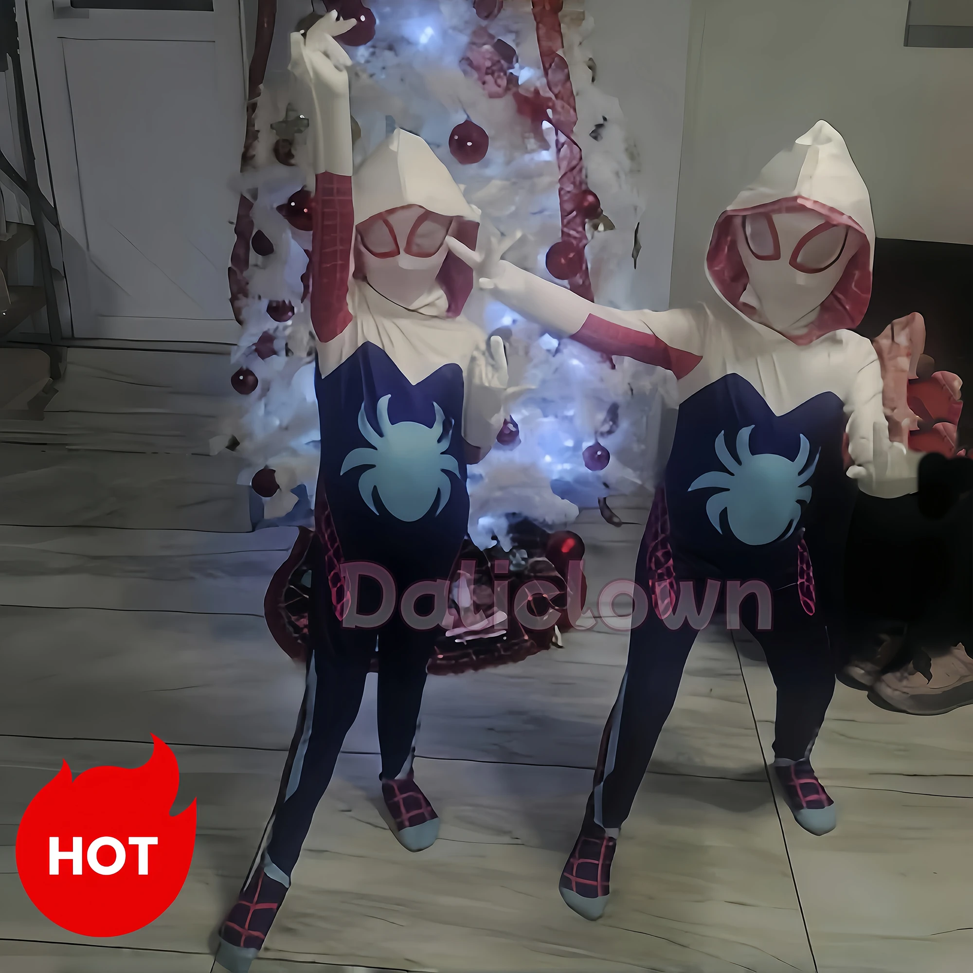 Bambini Gwen Stacy Spider Costume In Spiderverse Gwenstacy Cosplay Supereroe Tuta Tuta Ragazze Bambino Vestiti di Halloween Regalo