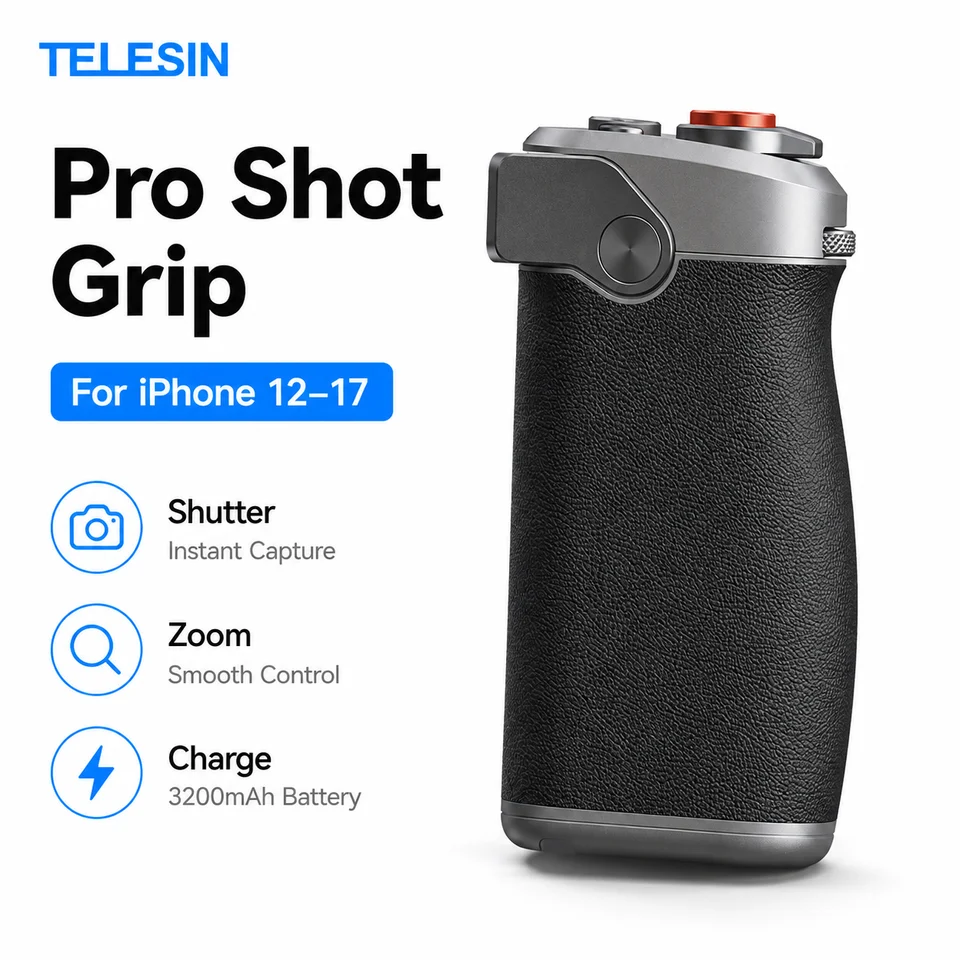 TELESIN Pro Shotイメージンググリップ iPhone 17/16/15/14/13/12対応