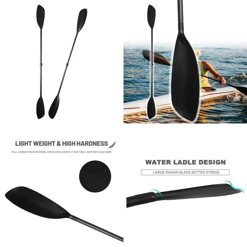 Adjustable Carbon Fiber Folding Kayak Paddle with Tube Flaps Water Sports Accessories 2 or 4 Pieces