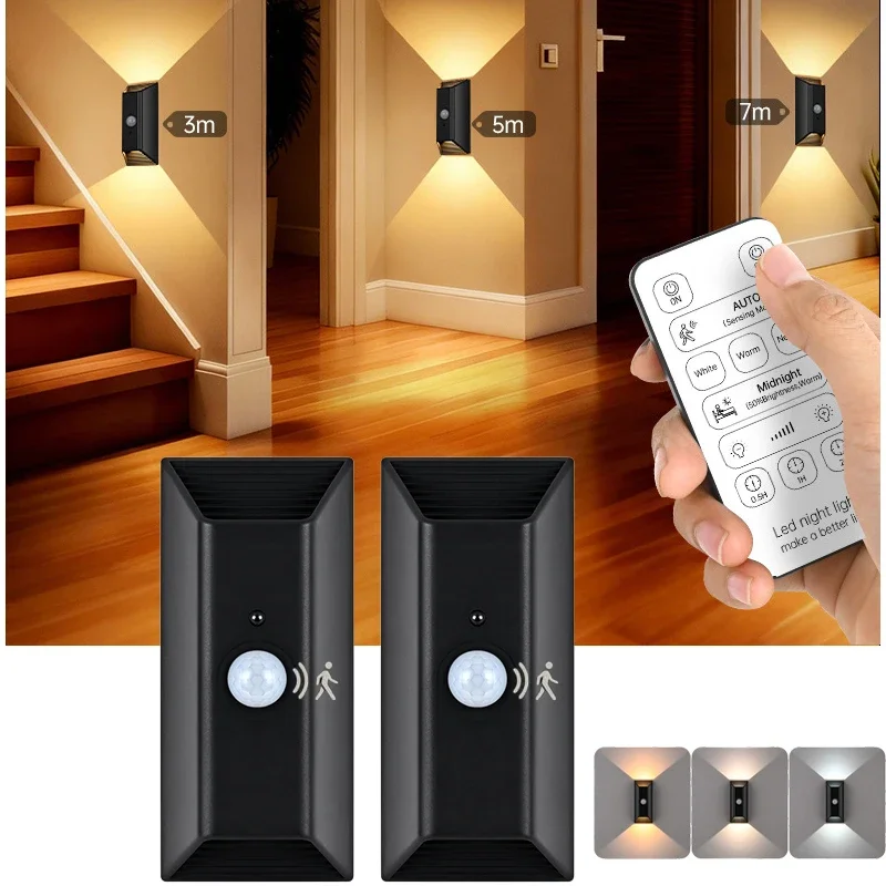 

Rechargeable Intelligent Human Body Sensing Wireless Remote-Controlled Cordless Magnetic LED Wall Lamp Ideal for Passageway Use