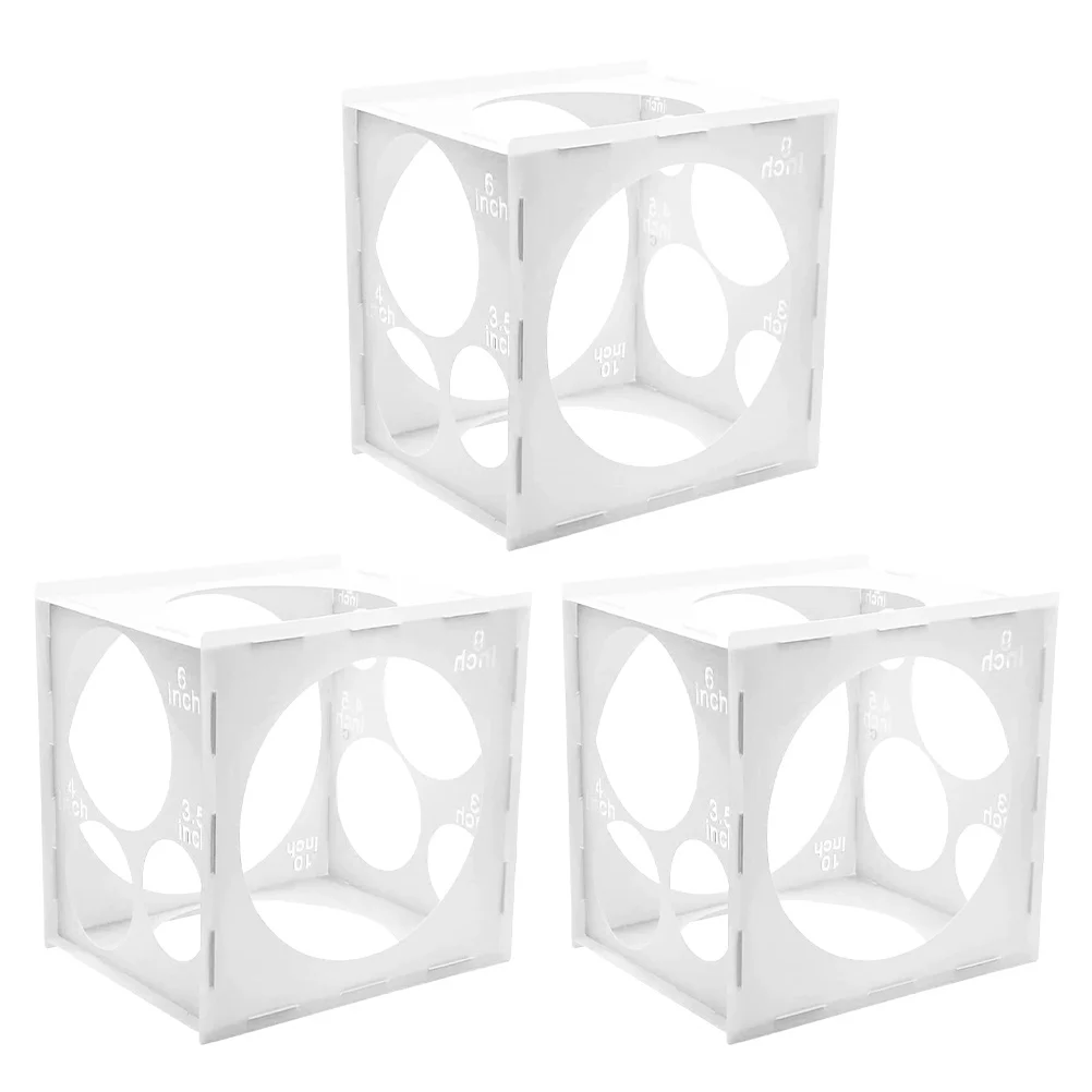 3Pcs Durable Transparent Balloon Sizer Cube Box for Easy Visibility and Consistent Balloon Sizes in Party Decorations