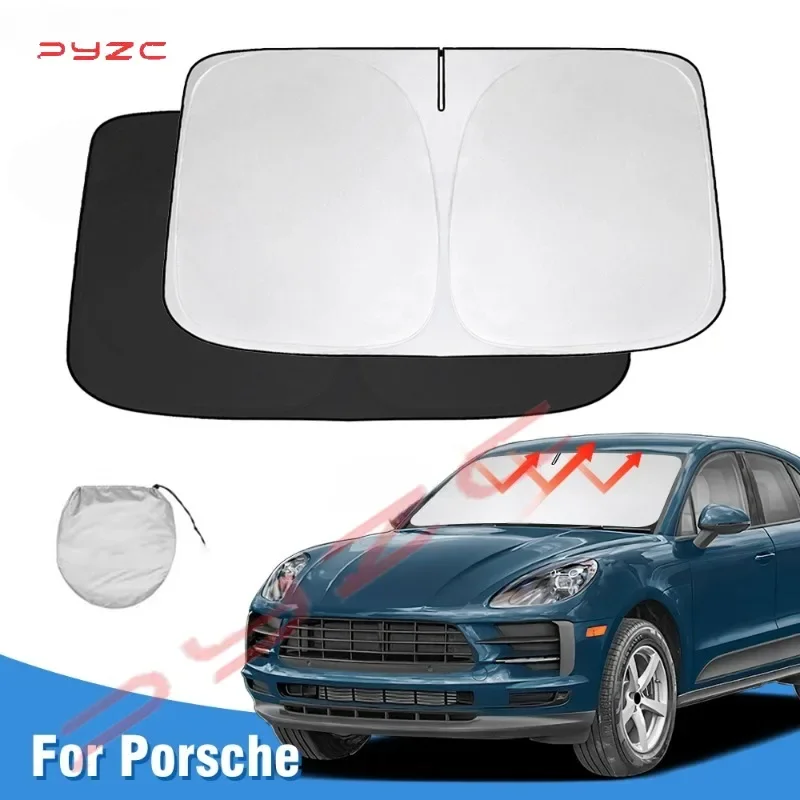 

Windshield Sun Shade for 2014-2023 2024 Porsche Macan Accessories Sunshade Window Sun Visor Protector Foldable Blocks UV Rays
