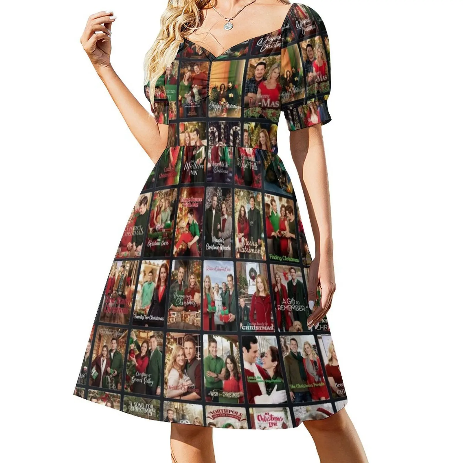 

Christmas collage The classics Short Sleeved Dress dress women summer 2025 summer dresses womens 2025 Dress