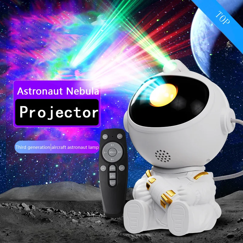 Proyector LED de galaxias y estrellas, luz nocturna de astronauta, cielo estrellado, decoración de dormitorio, habitación, regalo para niños