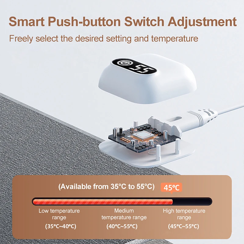 Electric Heat Mouse Pad 5-level Temperature Control Heated Mouse Pad Digital Display Heating Table Mat Warm Hand for Office Desk