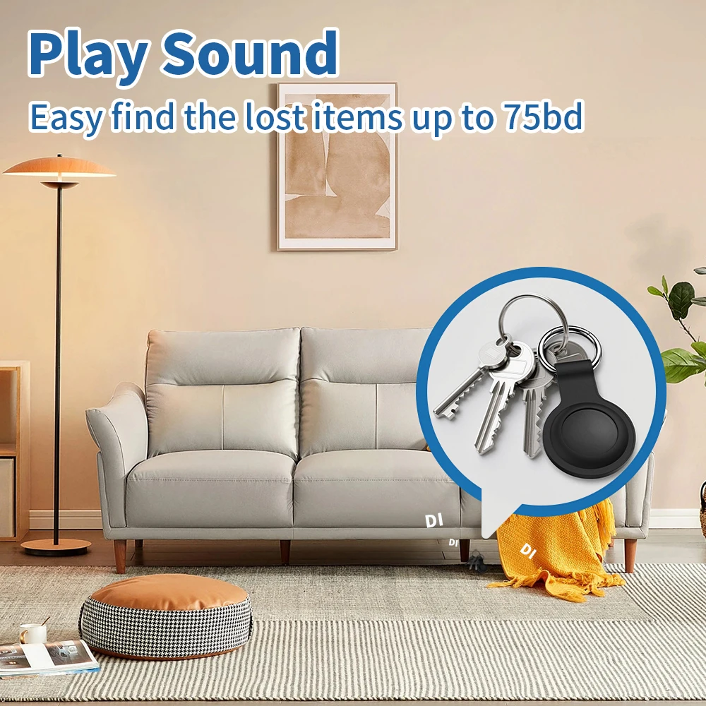 1/4 Pack IOS Smart Tag for Apple Find My Supported Bluetooth Key Finder Waterproof Tracker Loud Buzzer for Keys Wallet Car Pets