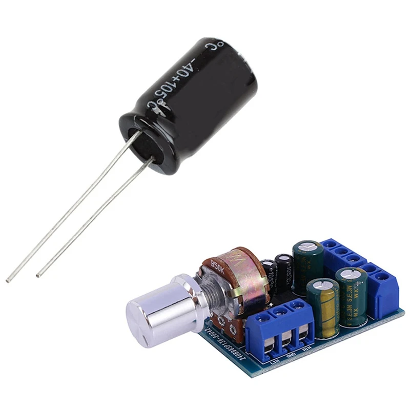 20 Pcs Radial Electrolytic Capacitors & 1 Pcs Audio Power Amplifier Board Potentiometer Module