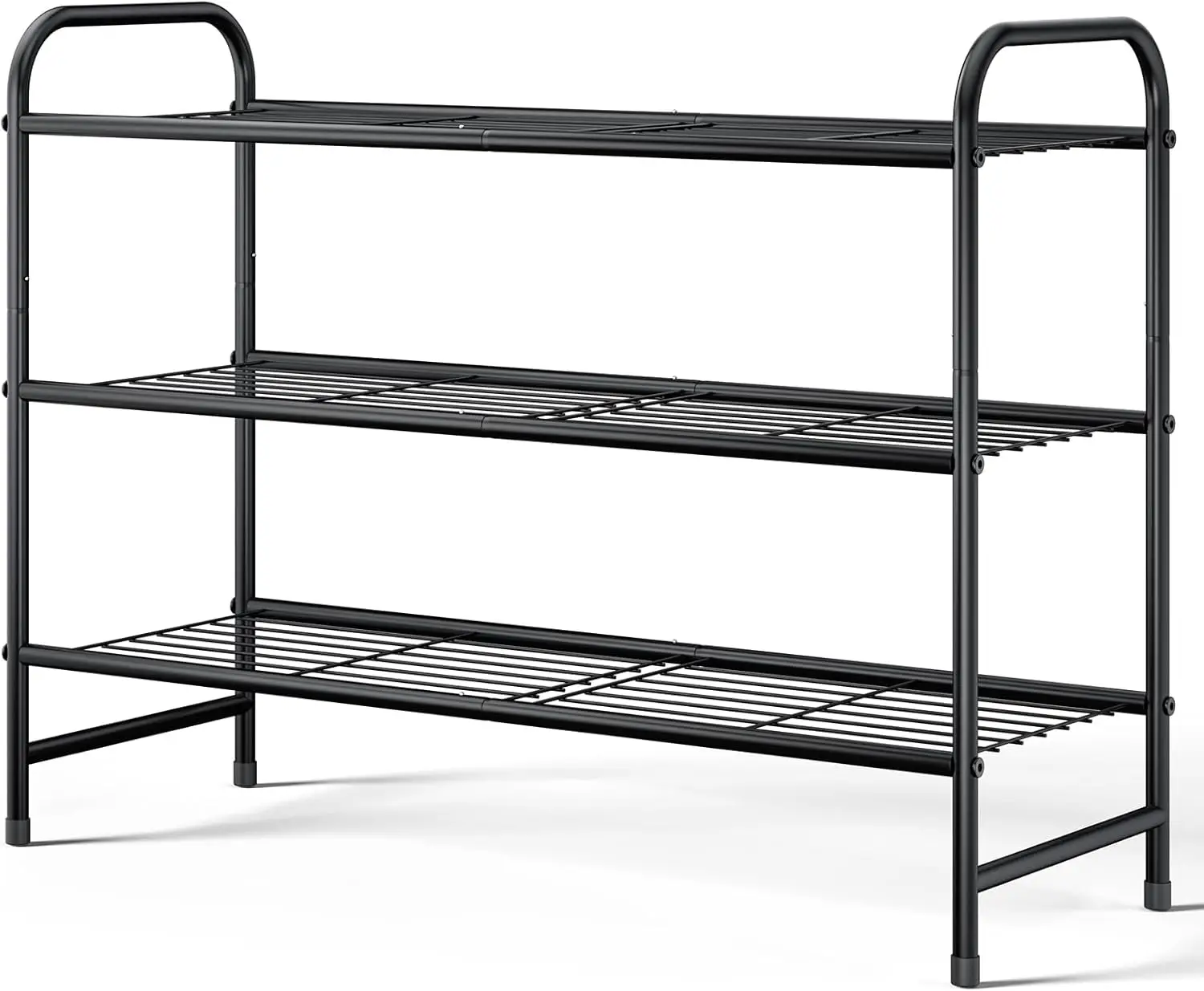 

Shoe Rack - Stainless Steel Shoe Organizer, Sturdy Shoe Rack for Closet and Front Door Entrance, Free Standing Shoe Shel