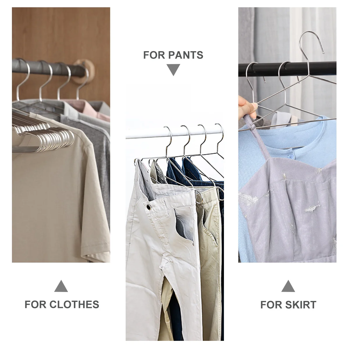 

10Pcs Stainless Clothes Hanger Drying Rack for Bath Towel Quilt Coat Home Bath Towel Rack Bedroom Wardrobe Storage