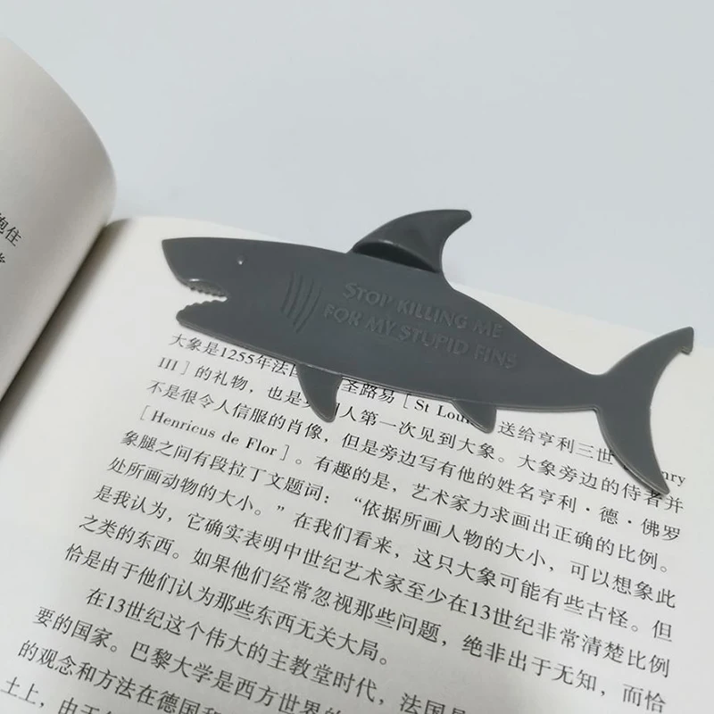 Creative Shark Bookmark PP Material Marks Book Notepad Novel Sticky Note Reading Item Gift For Kids Children Stationery