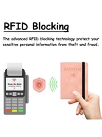 RFID Blocking Leather Card Case Passport Holder Cover Wallet Travel Accessories for Women Men 3