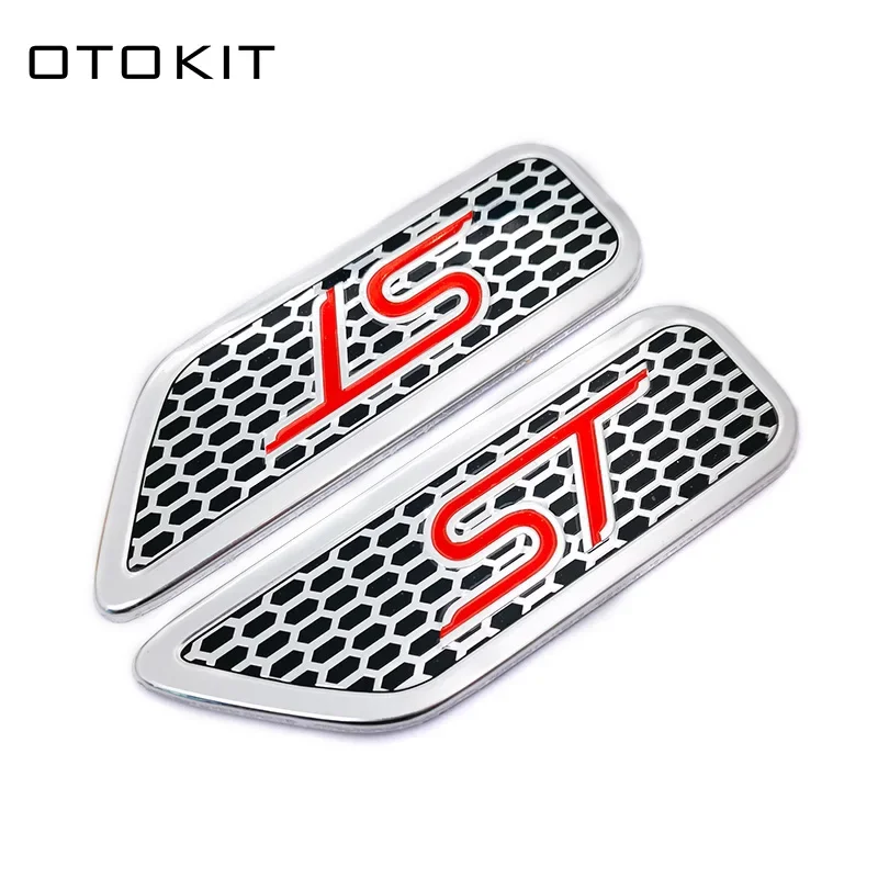 New 1pair 3D Aluminum Emblem ST Sport Fender Side Sticker Badge Accessories for Ford focus 2 fiesta ranger fusion mondeo mk2 mk4