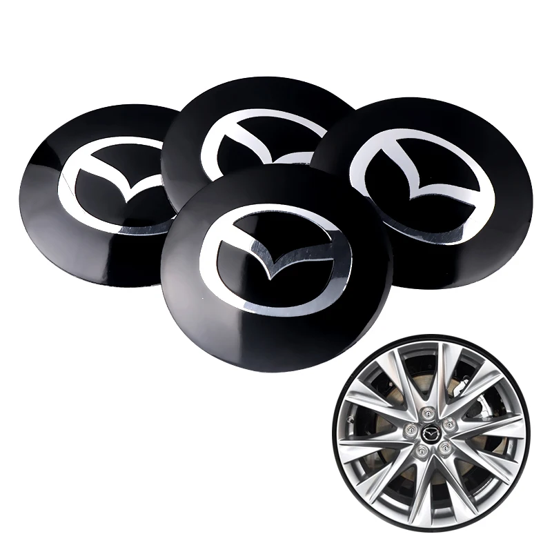 60mm Car Wheel Hub Cap Tire Center Emblem Sticker Auto Accessories For MAZDA SPEED Demio MPS MS speed CX-3 CX-4 CX-5 CX-8 CX-7