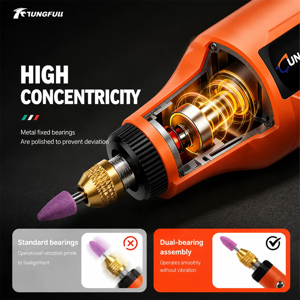 TUNGFULL Cordless Rotary Tool 1300mAh Mini Electric Grinder Portable DIY Engraving Pen Portable Grinding Polishing Drill