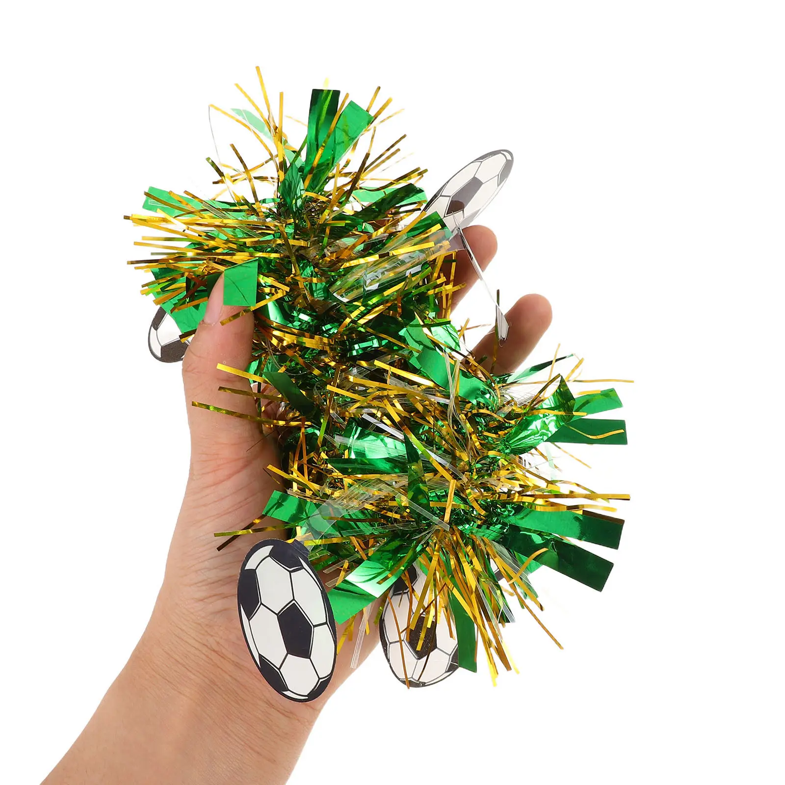 

16Pcs Soccer Game Day Wristband Green Tinsel Cheer Bracelet Youth Team Spirit Wear Sports Themed Party Favors Birthday Event