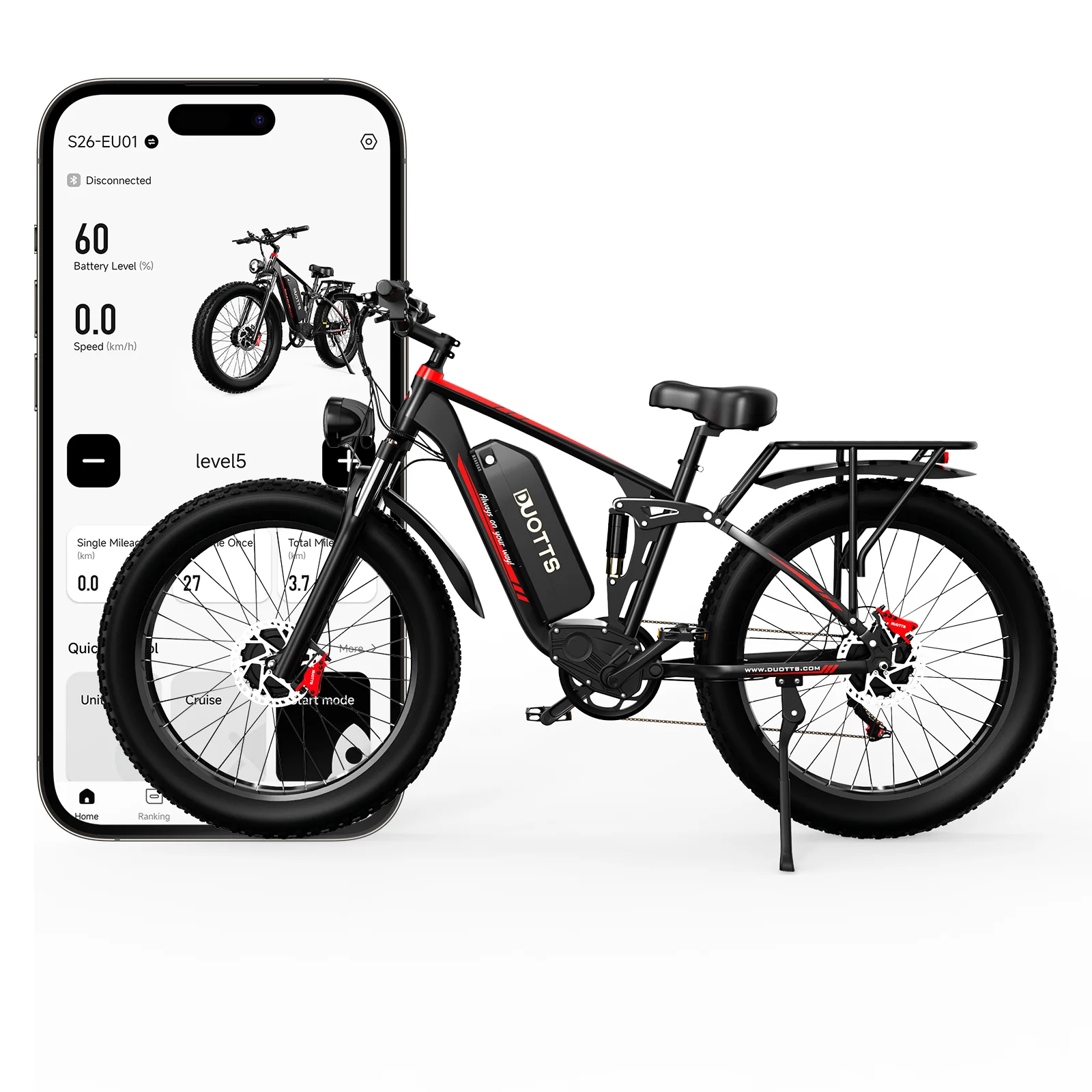 

High Power Electric Bicycle With Dual Shock Absorber And 20AH Large Battery