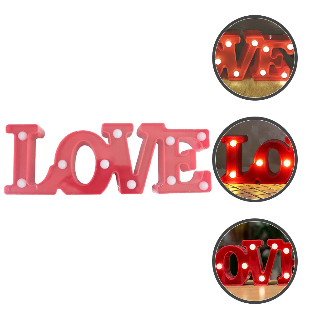 

Red Shell White Sign Decorative LED Lamp for Valentine Day Bedroom Living Room Table Centerpiece Festive Atmosphere