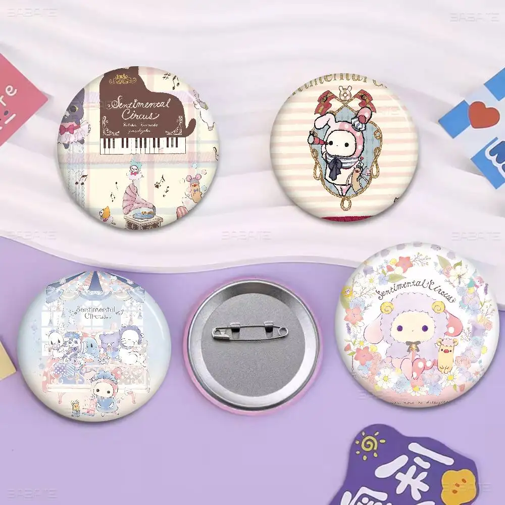 Sentimental Circus Cartoon Fashion 32/44/58mm Round Cartoon Brooches Handmade Pins for Backpack Jewelry Accessories Gifts Badge