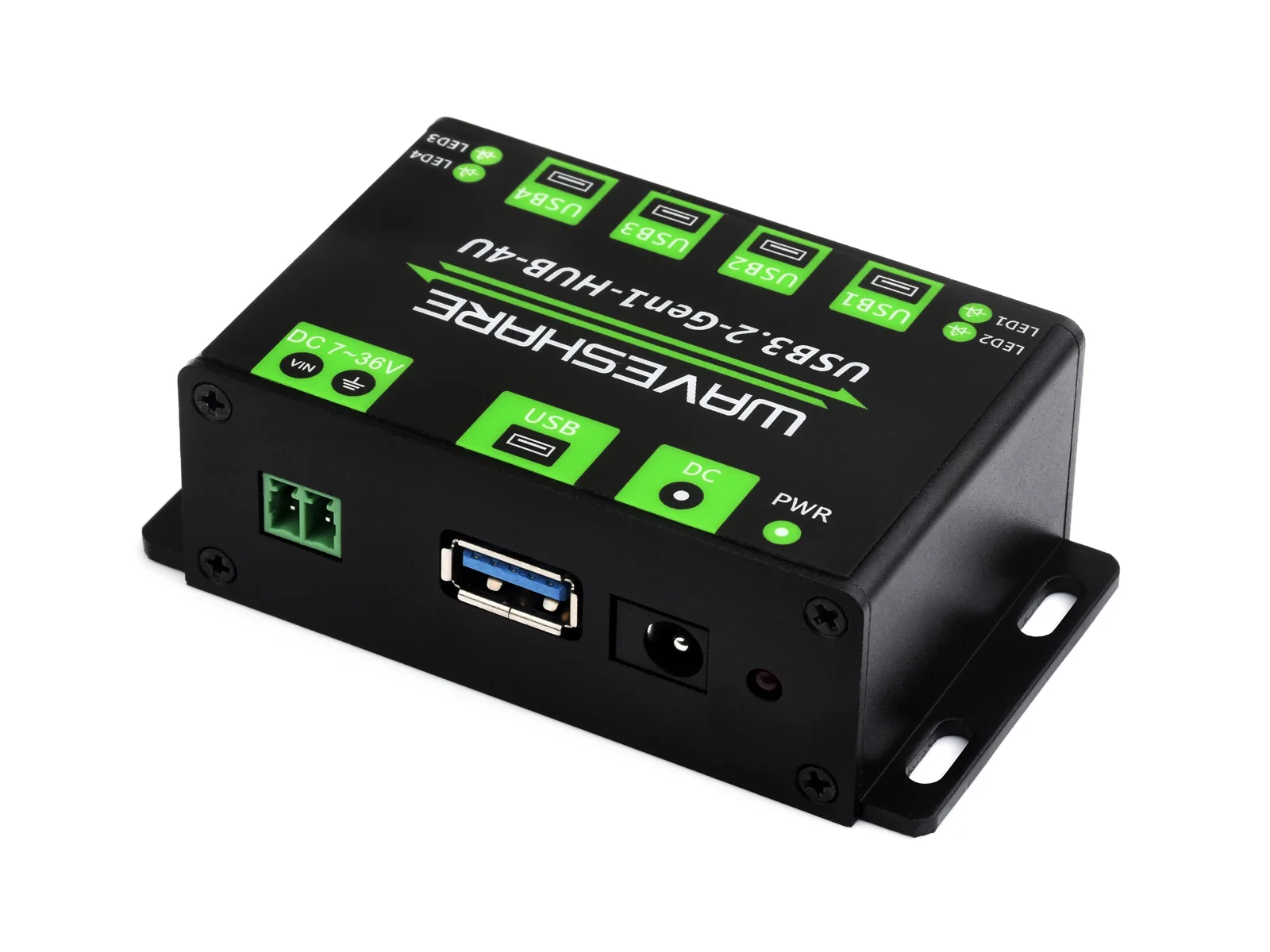 USB3.2-Gen1-HUB-4U,4-Ch USB 3.2 Gen1 HUB, Metal Case With Wall-Mount Support,Driver-Free, Plug-And-Play,Multiple Systems Support