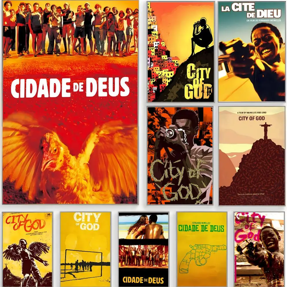 Crime Drama C-Cidade De Deus Poster Classic Wall Art  Home Decor  Peel and Stick Unframed