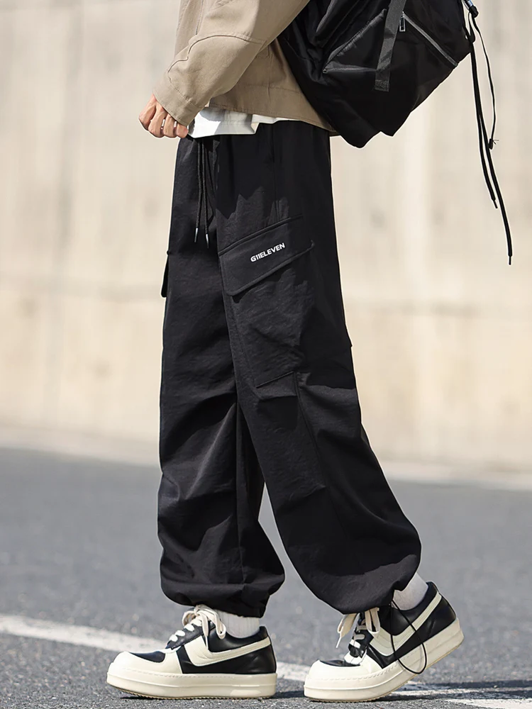 

American Style Paratrooper Casual Pants Men's Spring Autumn Straight Leg Workwear Trousers Trendy Wide Leg Pants for Teenage ...